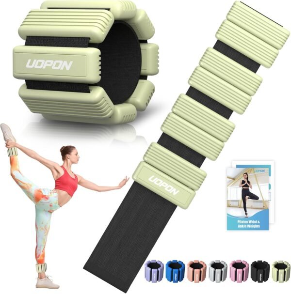 Wrist Weights for Women Set of 2, Adjustable Silicone Weighted Bracelet 1 lbs Each, Wearable Ankle & Arm weighted bangles for Yoga, Pilates, Barre, Walking, Workout and Pool Exercise - Image 2