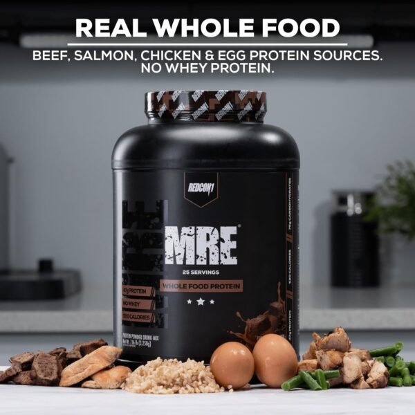 REDCON1 MRE Protein Powder, Blueberry Cobbler - Meal Replacement Protein Blend Made with MCT Oil & Whole Foods - Protein with Natural Ingredients to Aid in Muscle Recovery (25 Servings) - Image 5
