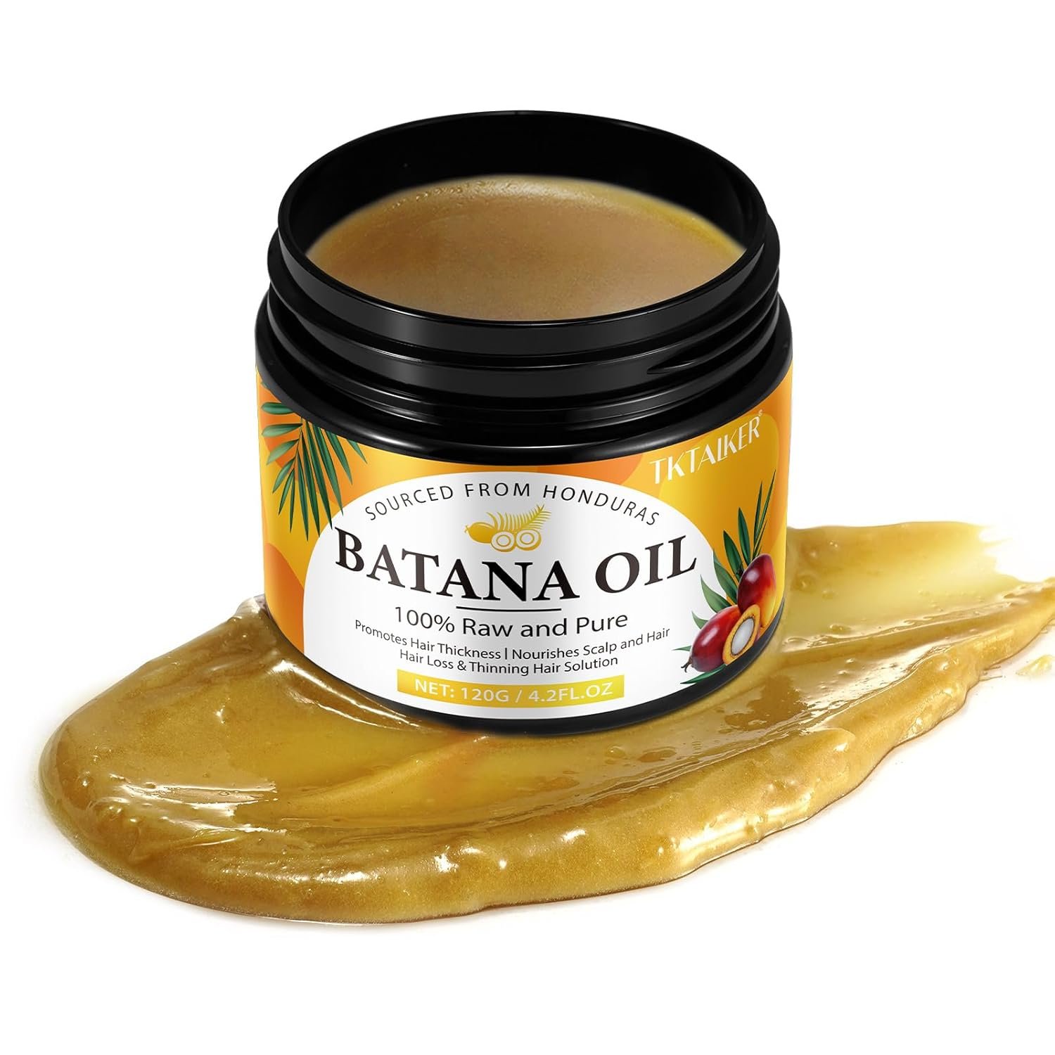 Raw Batana Oil for Hair Growth, 100% Pure Batana Oil, Dr. Sebi Batana Oil from Honduras, Organic, Unrefined, Prevents Hair Loss, Hair Care, Enhances Hair Thickness in Men & Women 4.2 oz - Image 3