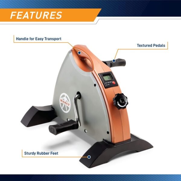 Marcy Under Desk Mini Pedal Leg and Arm Exercise Cycle with Adjustable Magnetic Resistance Physical Therapy Leg Exercisers - Image 8