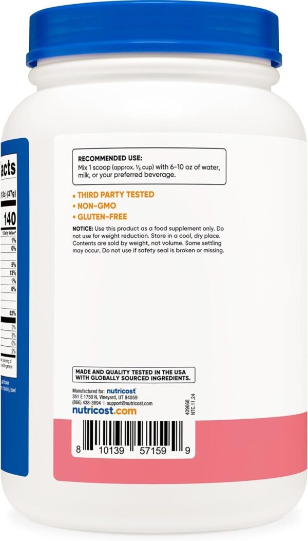 Nutricost Whey Protein Isolate (Strawberry Milkshake) 2LBS - Image 5