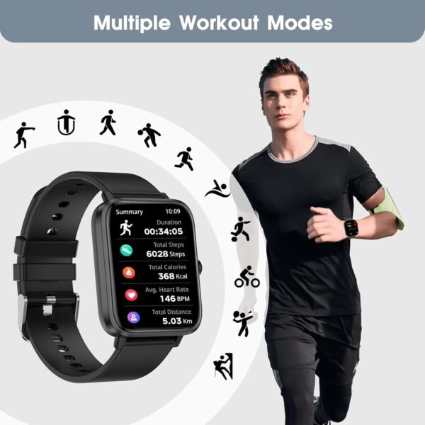 Smart Watch for Android iPhone-Call Receive/Dial/Read Message/AI Control-1.83" HD Screen-IP67 Waterproof Fitness Smartwatch-Blood Pressure/Heart Rate/SpO2/Sleep Monitor-Sport Tracker for Women Men - Image 8
