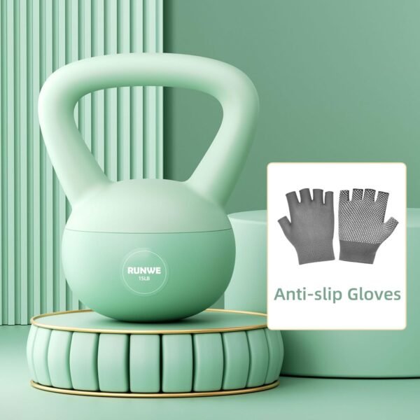 RUNWE Soft Kettlebell - Weight Options for 25, 20, 15, 10 and 5 LB Strength Training Kettlebells Weight Iron Sand Filled Shock-Proof Hand Weights for Women Men or Children - Image 2