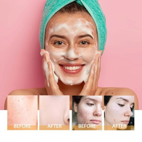 2 Pcs Turmeric Facial Cleanser, Glow Wash Turmeric Face Wash With Brush, Deep Cleansing Exfoliating for Women All Skin. - Image 6