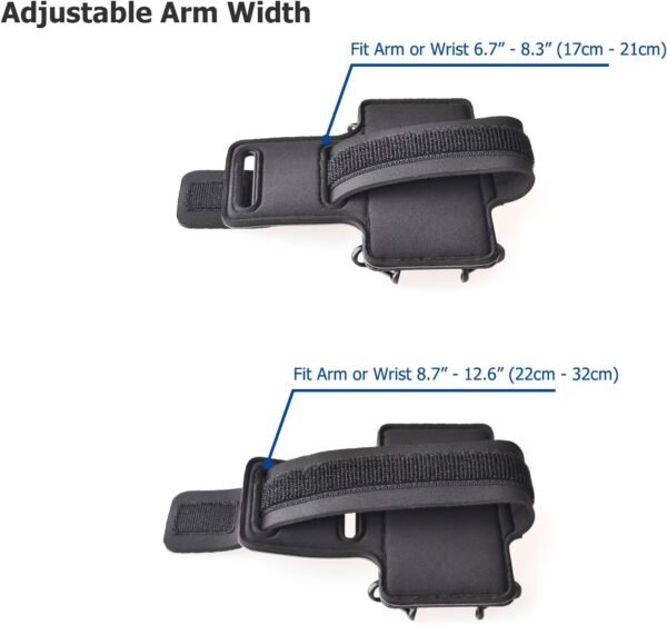 TFY Sport Armband + Key Holder for 4 to 5.5 Inch Cell Phone - iPhone 15/14 / 13/12 / 11 / X/XR / 8/7 / SE - Samsung Galaxy S4/ S5 / S7 / Note 2 and More - (Black & Black Belt) - Image 5