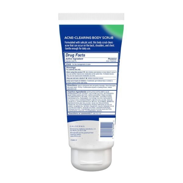 Differin Body Scrub with Salicylic Acid Acne Clearing Improves Tone and Texture Prone Skin on Back Shoulders and Chest, 8 Oz (Packaging May Vary) - Image 9