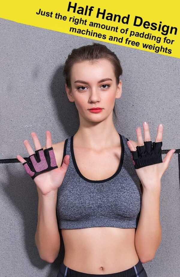 Workout Gloves for Women Men, Barehand Gloves for Weight Lifting, Weight Grips for Women Gym Gloves for Women Weight Lifting - Image 4
