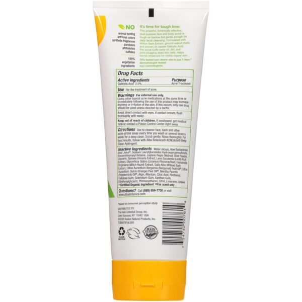 Alba Botanica Acnedote Maximum Strength Face & Body Scrub, 8 Oz - Image 3