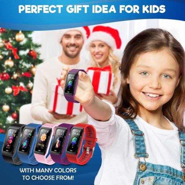 Inspiratek Kids Fitness Tracker for Girls and Boys (Age 5-16) - Waterproof Fitness Watch for Kids with Heart Rate Monitor, Sleep Monitor, Calorie Counter and More- Kids Activity Tracker (Purple) - Image 4