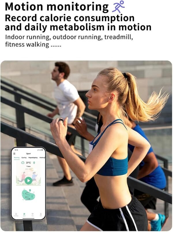Smart Tracker Health Ring for Women & Men, IP68 Waterproof Wearable Fitness Tracker Ring Rechargeable with Sleep Monitoring Step Counting Camera Control Heart Rate (8) - Image 6