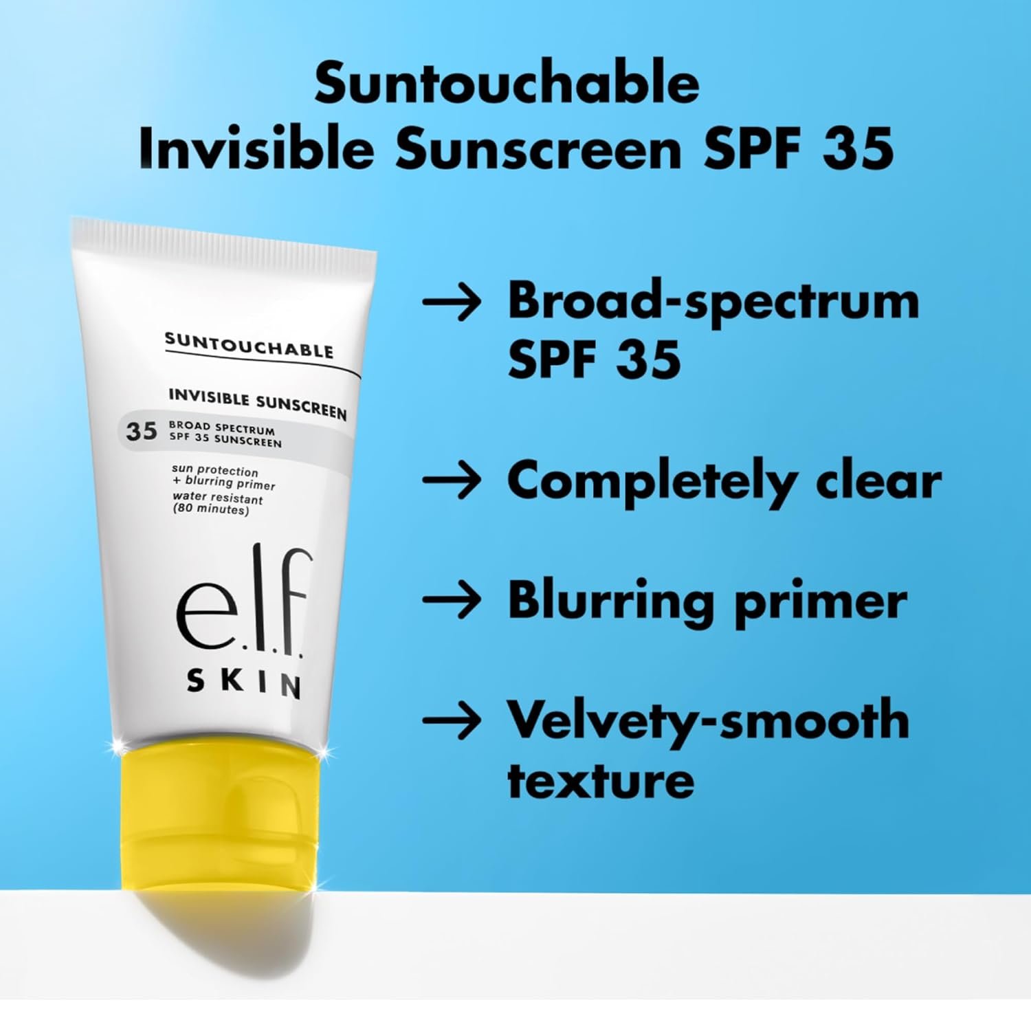 e.l.f. SKIN Suntouchable Invisible SPF 35, Lightweight, Gel-based Sunscreen For A Smooth Complexion, Doubles As A Makeup Primer, Vegan & Cruelty-Free, Packaging May Vary - Image 4