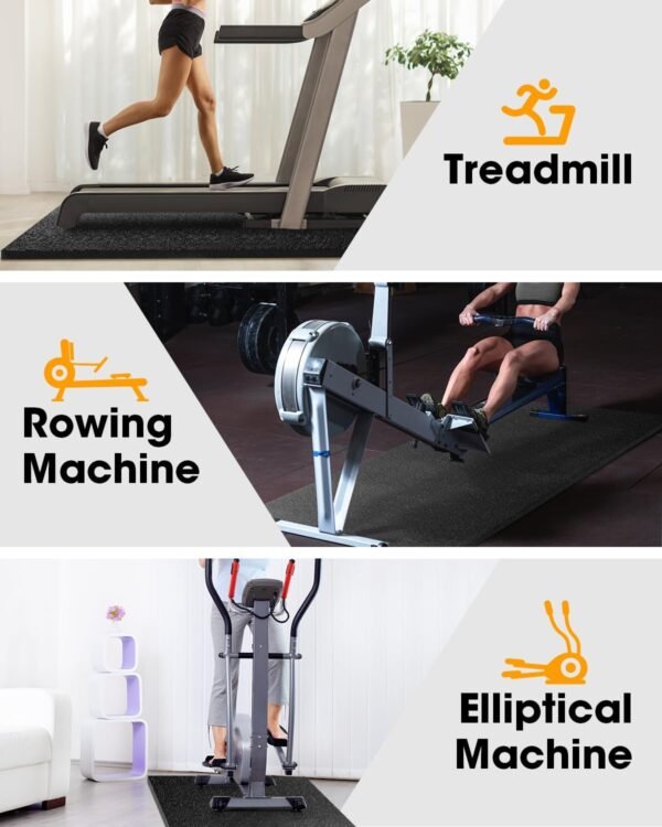 Fitness Equipment Mat and Floor Protector, Extrage Large and Thick, Compatible for Treadmills, Elliptical, Exercise Bikes, Stationary Cycles and Rowing Machine,102"x38", 6mm Thick - Image 5