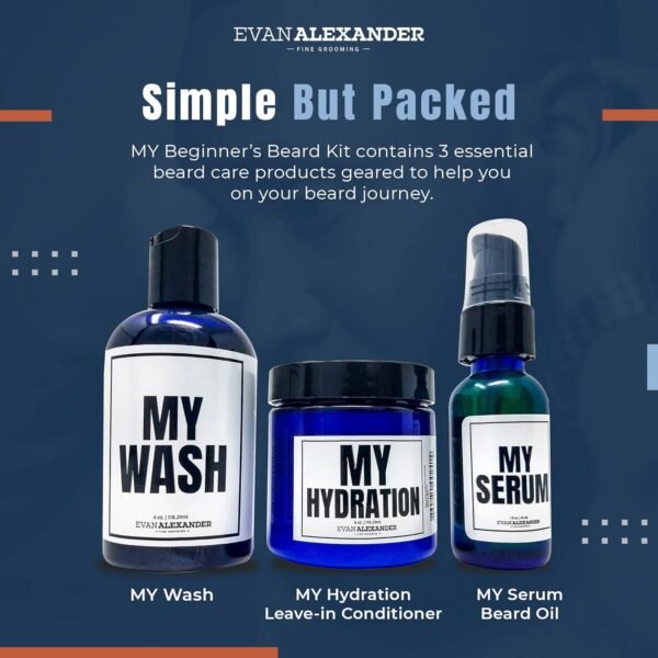 Evan Alexander Grooming MY Beginner’s Beard Kit - Hydrates and Moisturizes - Beard Growth Kit - Simple and Easy Beard Grooming Set - Personal Hygiene Products for Men - Great Fragrance - Image 4