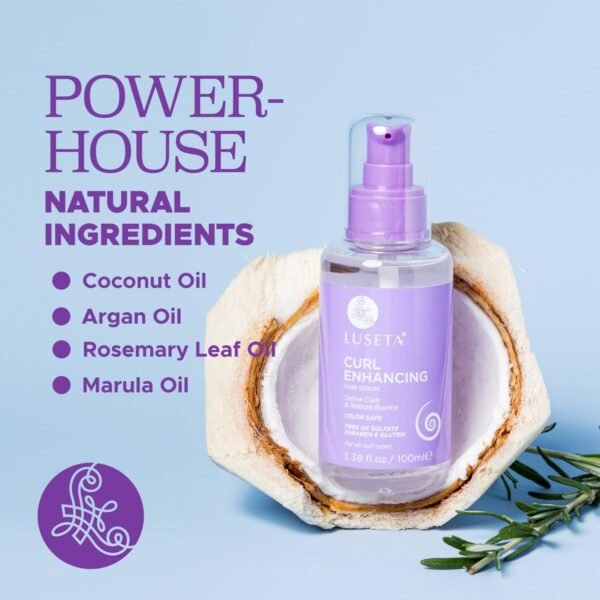 Luseta Curl Enhancing Hair Oil Define Curl & Restore Bounce Anti-frizzing and Smoothing for Curly Hair Type 3.38oz - Image 4