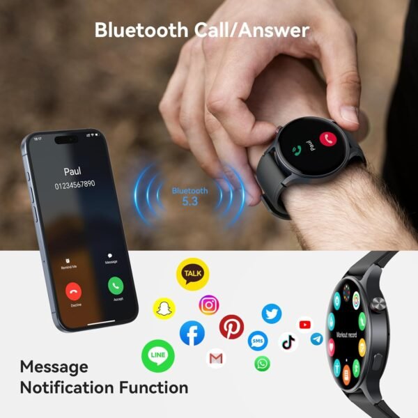 aeac Smart Watch for Men Women, AMOLED Ultra-Clear Screen Fitness Trackers with Heart Rate/Sleep/SpO2 Monitor, Smartwatch for iPhone/Samsung/Android, 110+ Sport Modes Waterproof Reloj Inteligente - Image 4