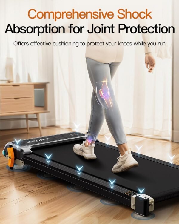 Versatile Walking Pad Treadmill with Incline - Dual-Sided Under Desk Treadmill with Foot Massage,2 in 1 Walking Treadmill for Home/Office, Portable Compact Treadmill with 330LBS Weight Capacity - Image 6