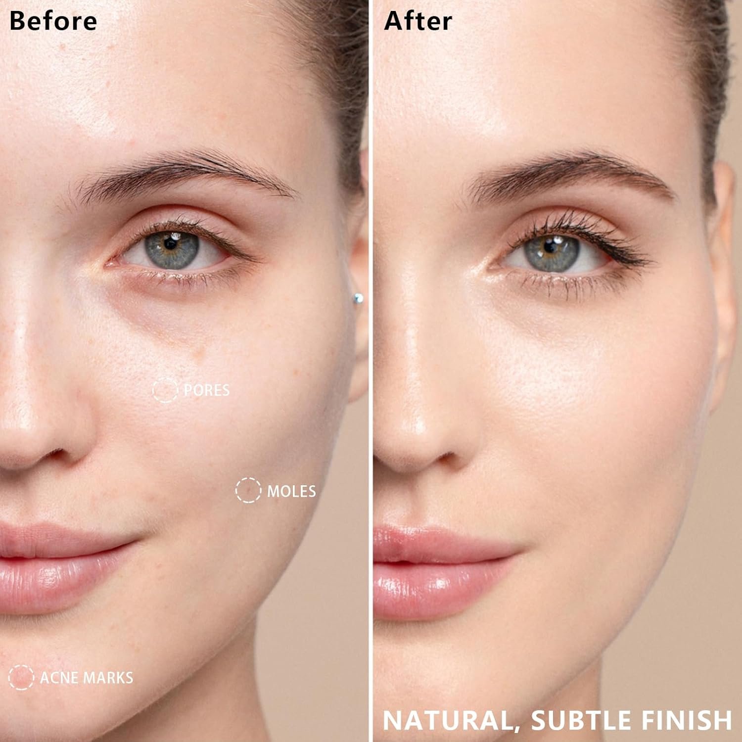 AirBrush Foundation Spray With Primer and Brush, Silky Mist Foundation Spray Makeup, Full Coverage Foundation for Smooth Radiant Finish, Formula Breathable Lightweight Hydrating (#1 Natural) - Image 7