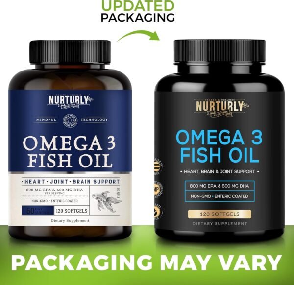 Omega 3 Fish Oil 2000mg, 800mg EPA and 600mg DHA - Enteric Coated and Burpless - Supports Brain, and Heart - Burpless, Non-GMO, 3rd Party Lab Tested and NSF Certified - 120 Softgels - Image 5