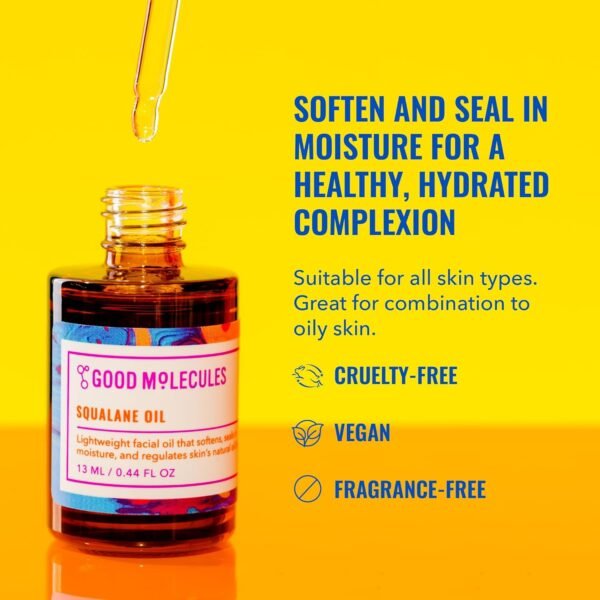 Good Molecules Squalane Oil - Moisturizer for Face, Skin, and Hair, Plumping, Firming, Anti-Aging - Skincare for Face to Hydrate and Calm the Skin - Image 3