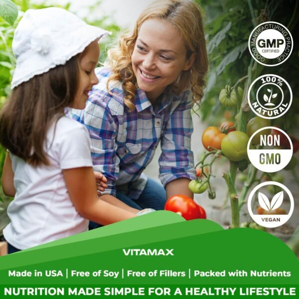 Super Fruit and Vegetable Supplements – Organic Whole Superfood Vitamins & Minerals – 90 Veggie and 90 Fruit Capsules for Women, Men, and Kids - Soy Free – Made in The USA - Image 8