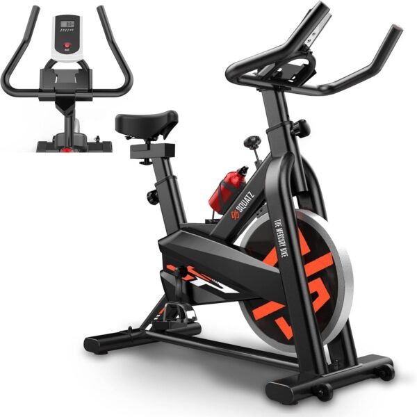 SQUATZ Cardio Cycling Exercise Bike - Indoor Workout Stationary Bike with 8 Resistance Levels, Comfortable Seat Cushion, 30 lbs Flywheel, 4-Way Adjustable Seat & Handlebar, Gym Bike for Home Workouts - Image 2