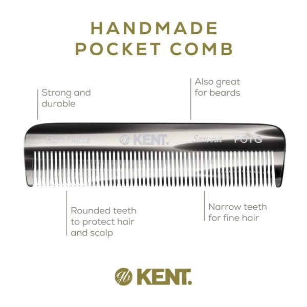 Kent Men's Beard Grooming Kit - Handmade Pocket Comb Set for Travel and Home Care, Mustache and Beard Combs - Image 5