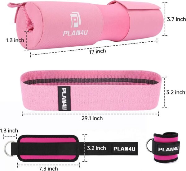 Barbell Pad Set for Squat Hip Thrusts, Upgraded Workout Foam Weight Lifting Bar Cushion Shoulder Neck Support with Anti-slip Grain, Fits Standard Olympic Bars & Smith Machine - Image 6