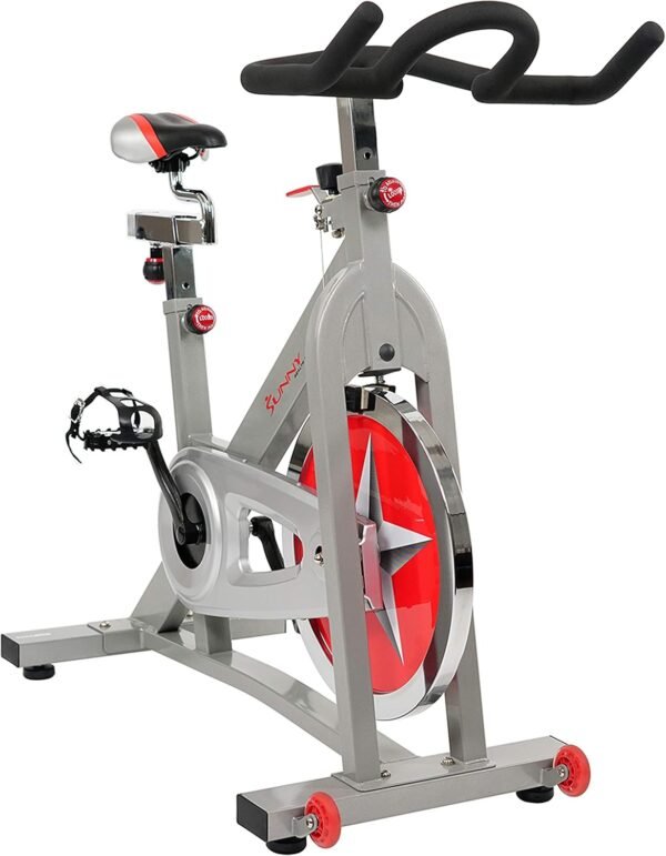 Sunny Health & Fitness Pro Cycling Stationary Bike, 40 LB Flywheel & 4-Way Adjustable Seat for Home Exercise & Indoor Cycle/Cardio Workout, Optional Free SunnyFit App Bluetooth Connection - Image 10
