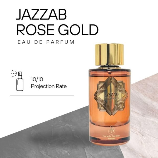 Jazzab Rose Gold Arab Perfume 100ml –Rose Woody Amber Oud Perfume For Her Eau De Parfum 100ml Fresh Scent Spray for Women - Image 5