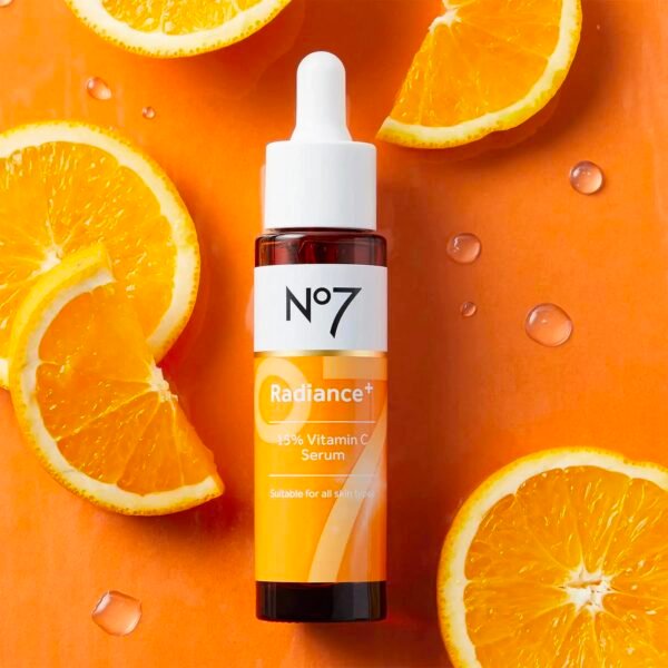 No7 Radiance+ 15% Vitamin C Serum - Face Serum for Glowing Skin - Re-energizing Vitamin C Facial Serum for Dull Skin - Skin Care Serum for Daily Use (0.84 oz) - Image 4