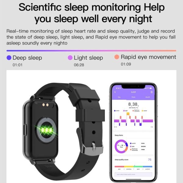 Fitness Tracker Smart Watch Make/Answer Calls for Women Men with Heart Rate Blood Oxygen Sleep Monitor Sports Modes Step Calorie Counter IP68 Waterproof for Android Phones and iPhone - Image 7