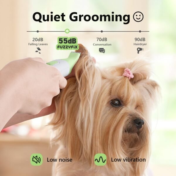 Dog Grooming Kit, 4 in 1 Quiet Pet Clippers for Grooming Supplies, Cordless Dog Paw Trimmer Dog Nail Grinder, Professional Long Hair Shaver for Matted Hair Cat and Small Dogs Thick Coats - Image 3