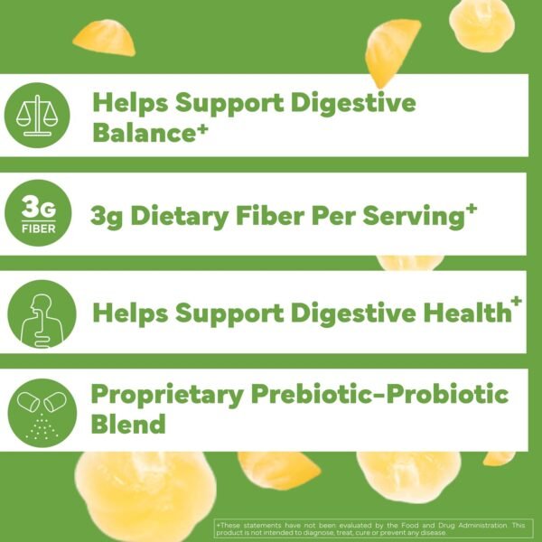 Konsyl Gut Health Prebiotic - Probiotic Fiber Gummies - Helps Support Digestive Health+ - Vegetarian Fiber Supplement Gummies for Adults- 56 Count - Image 4