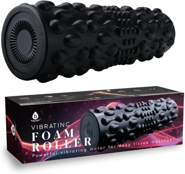 PURSONIC Vibrating Foam Roller – Deep Tissue Massage for Muscle Recovery – 5 Intensity Levels, USB Rechargeable, Durable & Lightweight Design - Image 2