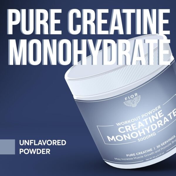FIOR Pure Creatine Monohydrate Powder - Micronized Creatine for Men & Women, Pure Non-GMO, Vegan & Gluten Free Creatine Powder, 5 Grams per Serving, 30 Servings - Image 4