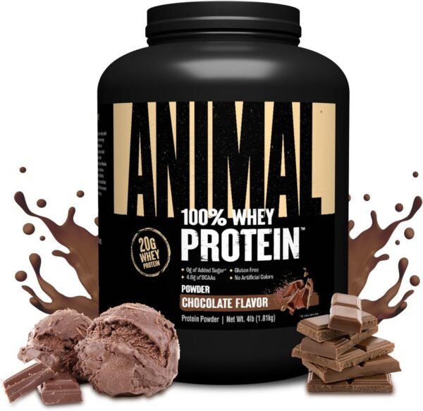 Animal 100% Whey Protein Powder – Whey Blend for Pre Workout or Post Workout, Recovery, or an Anytime Low Sugar Protein Boost Meal Replacement with BCAA Branched Chain Amino Acids – Chocolate, 4 lb - Image 2