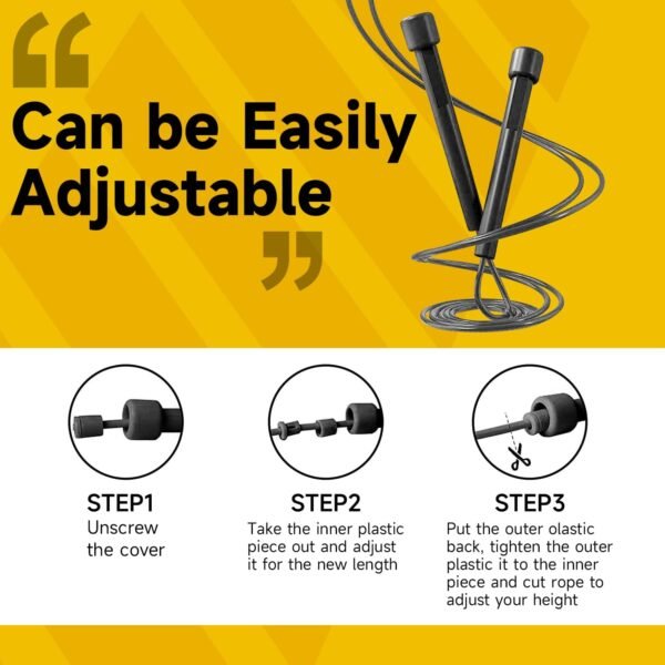 10 Pack Adjustable Jump Rope for Fitness and Exercise-PVC Skipping Rope for Men,Women and Kids-Tangle-Free for Keeping Fit, Training, Workout - Image 4