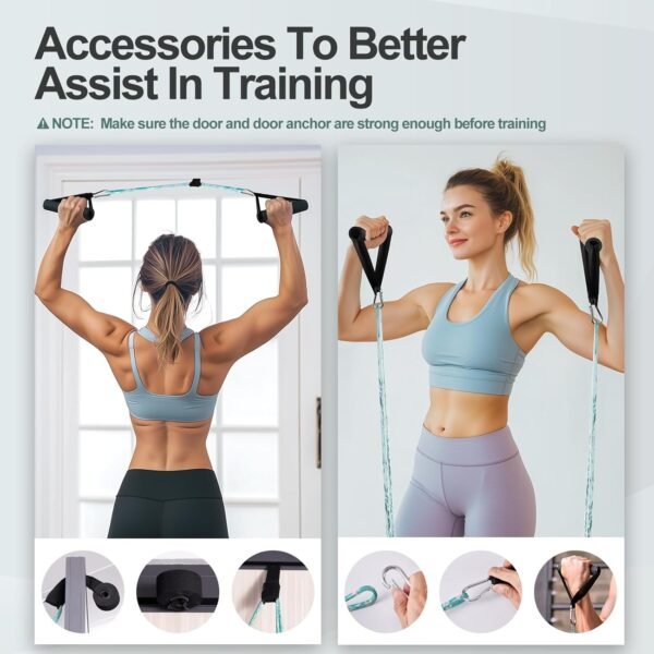 Odoland 5 Packs Pull Up Assist Bands, Pull Up Straps, Resistance Bands with Door Anchor and Handles, Stretch Mobility, Powerlifting and Extra Durable Exercise Bands with eGuide - Image 8