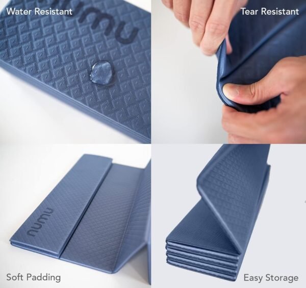 Numu Foldable Yoga Mat with Yoga Carrying Strap - Nonslip, Lightweight, and Portable 1/4” Inch Thick Workout Exercise Mat - Perfect for Easy Storage and Travel - Image 6