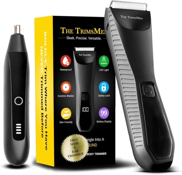 No Nick Ball Trimmer, Body Hair Trimmer for Men, Manscape Razor, Ceramic Blades, Waterproof, Electric Groin, Groin Trimmer, Pubic Shaver, Nose Trimmer, Manscape Kit, Valentine's Gift - Image 2