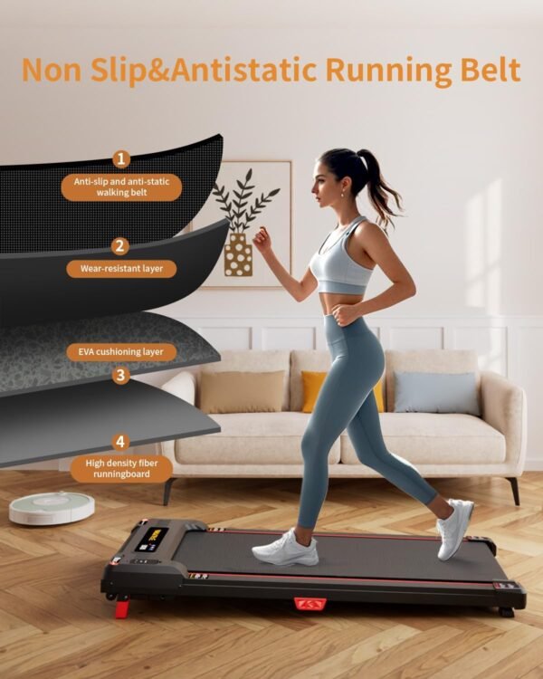 Walking Pad Treadmill, Anylife Incline Walking Pad Under Desk Treadmill 330lb Capacity, 2.5HP Portable Treadmills for Home, Compact Treadmill Small Running Pad with LED Display, Remote Control - Image 7