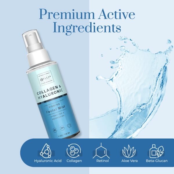 Hyaluronic Acid & Collagen Face Mist - Dermatologist Tested, Moisturizes & Tones Skin, Anti-Aging, Natural Ingredients, Cruelty-Free Korean Skin Care - All Skin Types - 4 OZ - Image 4