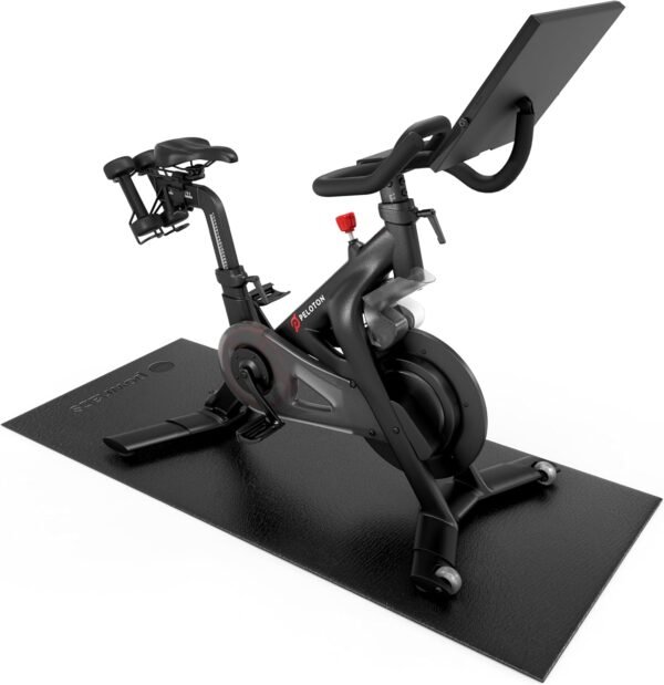 Powr Labs Sweat Proof Exercise Bike Mat, Stationary Bike Mat, Indoor Bike Mat, Exercise Bike Mats, Bike Mat Indoor Cycling, Exercise Bike Mat for Carpet Works with Peloton Bike Mat Wahoo Kickr - Image 2