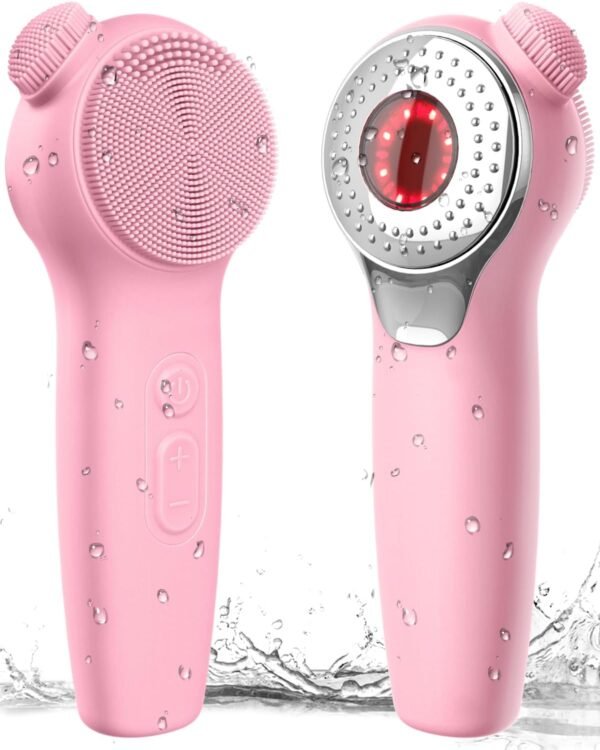 Facial Cleansing Brush Face Scrubber, Alyfini Silicone Electric Deep Cleaning Exfoliating Brush with Nose Scrub Blackhead Remover, Waterproof Rechargeable Thermal Massager Skin Care Routine Men Women - Image 2