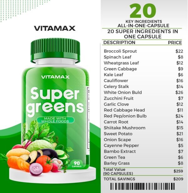 Super Fruit and Vegetable Supplements – Organic Whole Superfood Vitamins & Minerals – 90 Veggie and 90 Fruit Capsules for Women, Men, and Kids - Soy Free – Made in The USA - Image 5