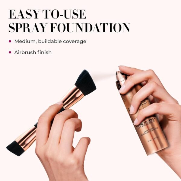 LUMINESS Silk Airbrush Spray Foundation & Buffing Brush Kit - Light Medium, Unisex, Skin Foundation Concealer - Image 4
