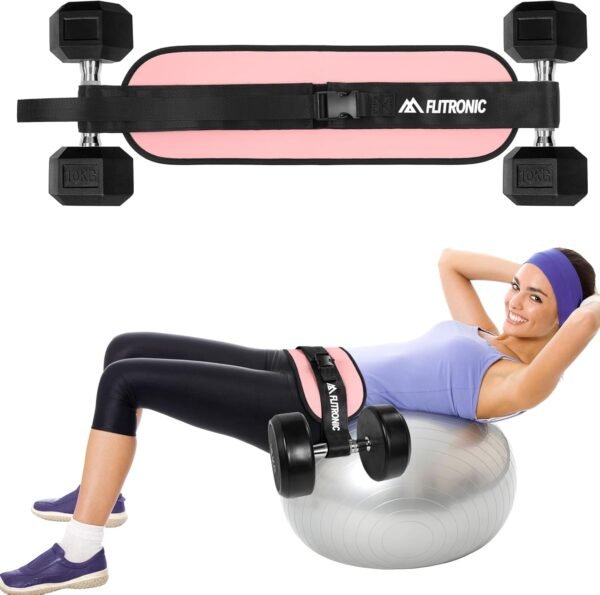 Exercise Hip Thrust Belt, Glute Trainer, Adjustable Hip Thrust Belt with Extra Padding for Dumbbells Kettlebells Gym Fitness Bodybuilding Weightlifting - Image 2