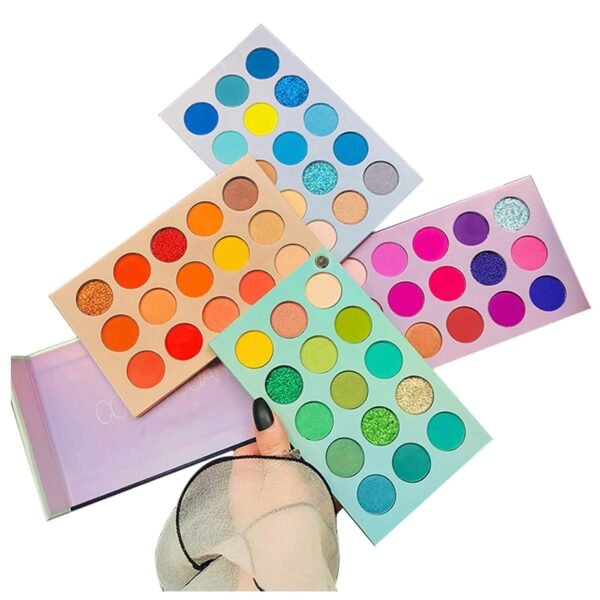 60 Colors Eyeshadow Palette, 4 in1 Color Board Makeup Palette Set Highly Pigmented Glitter Metallic Matte Shimmer Natural Ultra Eye Shadow Powder Easy to Blend - Image 2