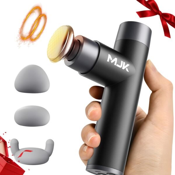 Mini Massage Gun, Percussion Deep Tissues Muscle with Heat, Portable Full-Metal Massage Gun with 3 Interchangeable Heads | 4 Speeds | Compact Sports Massager Helps Relieve Sore Muscles and Stiffness - Image 2