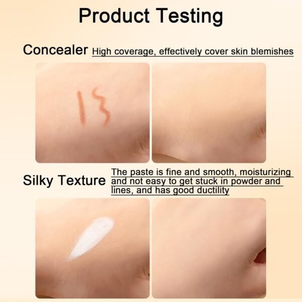 6 Colors Cream Concealer and Face Blush Palette, FantasyDay Long Lasting Full Coverage Conceals Corrects Foundation Camouflage Contour Kit for Correcting Dark Circles Acne Blemish + 11 Makeup Brush - Image 7